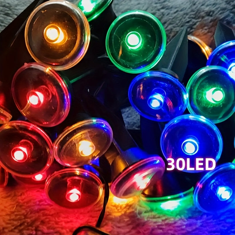 30 Luces LED Solares - Decoración de Jardín Ahorradora de Energía para Exteriores, Luces Sólidas Cálidas para Navidad y Uso Todo el Año, Sin Necesidad de Cableado o Electricidad, Adorno Festivo | Estructura de Plástico