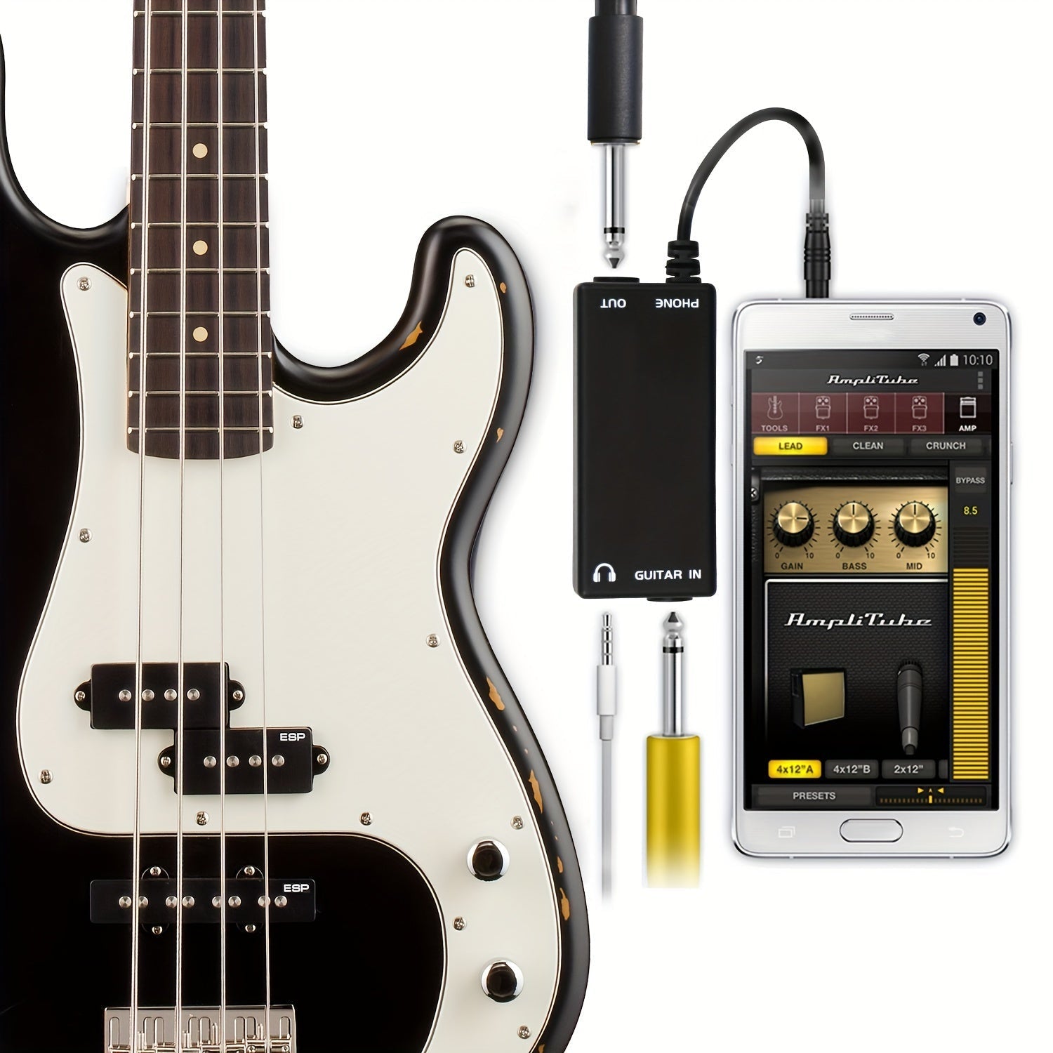 Adaptador de Audio Chenpingfeng - Conector Macho a Hembra para Guitarra, Bajo, Altavoz, Batería Eléctrica y Grabación de Piano con Efectos