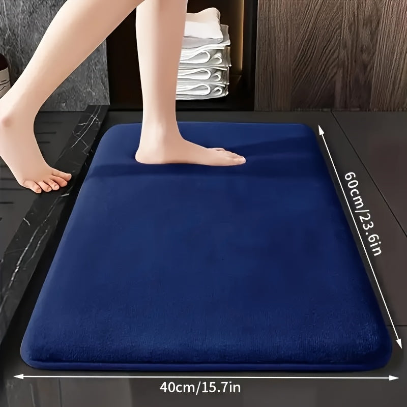 1 alfombra de baño de felpa coral de lujo, antideslizante, suave, de secado rápido y absorbente, tejida, con diseño geométrico, solo lavado a mano, accesorio rectangular para baño de poliéster