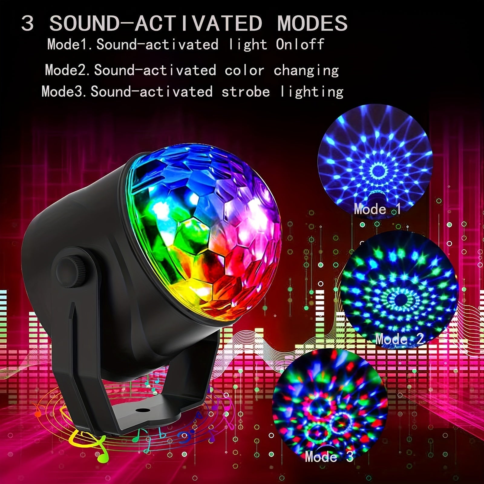 Linterna de discoteca DJ, lámpara para fiestas, foco giratorio RGB, decoración ambiental con cambio de colores mágico, alimentada por USB, ideal para bodas, clubes, Halloween, cumpleaños y eventos, mejor iluminación navideña