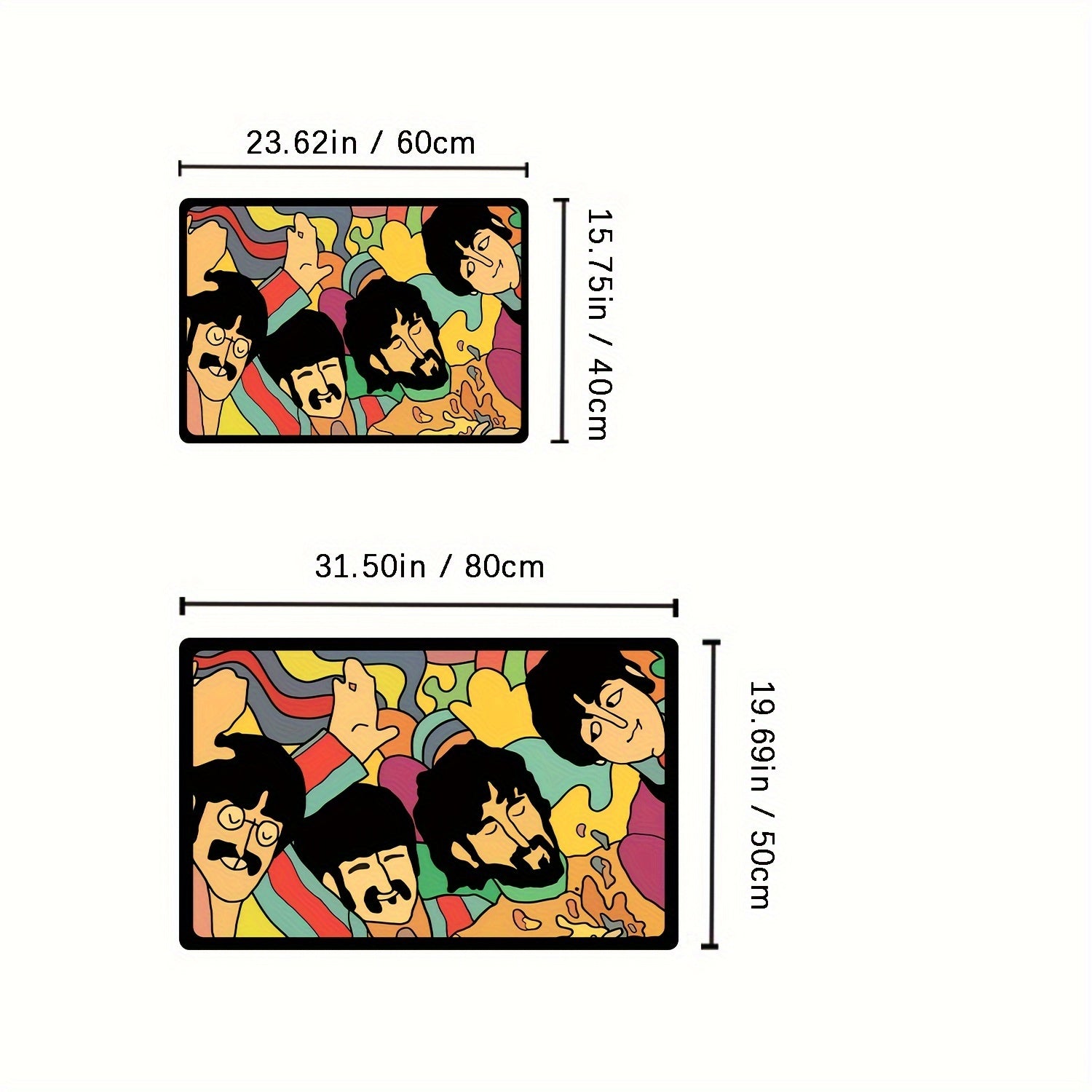 Alfombra retro de banda musical, 1 unidad, ideal para interiores y exteriores, resistente y lavable, decorativa, regalo exquisito para amantes del rock