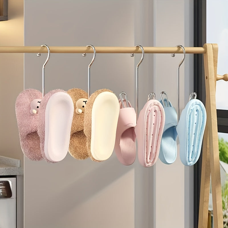 3pcs Perchas para Zapatos de Acero Inoxidable - Ganchos de Almacenamiento y Secado de Metal que Ahorran Espacio para Organización de Armarios, Ideales para el Hogar y el Lavadero, Cajas de Almacenamiento de Zapatos, Accesorios para el Hogar, Estantes de