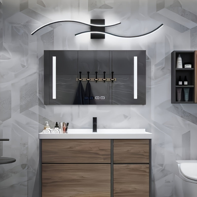 1 Lámpara de Pared LED con Diseño Moderno Ondulado - Iluminación Semiempotrada con Pantalla Metálica Desmontable, Ideal para Salas, Dormitorios, Pasillos, Escaleras, Decoración del Hogar, Hoteles, Centros Comerciales y Espacios Comerciales, Incluye Herra
