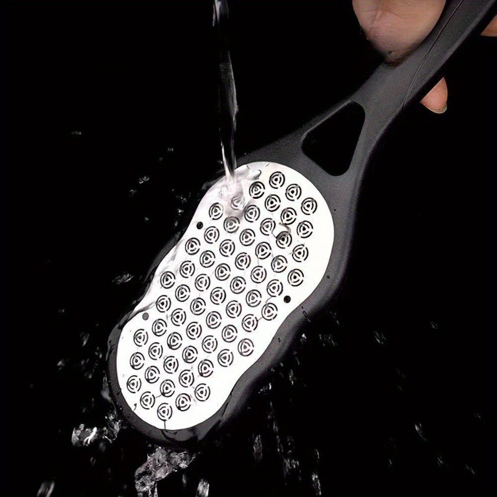2 Piezas de Exfoliador Manual de Acero Inoxidable para Pies y Manos - Herramienta Ergonómica con Superficie de Doble Textura, Mangos Blancos y Negros, Sin Batería Necesaria para Eliminación de Piel Muerta, Diseño Elegante, Exfoliador de Alta Calidad, Exf