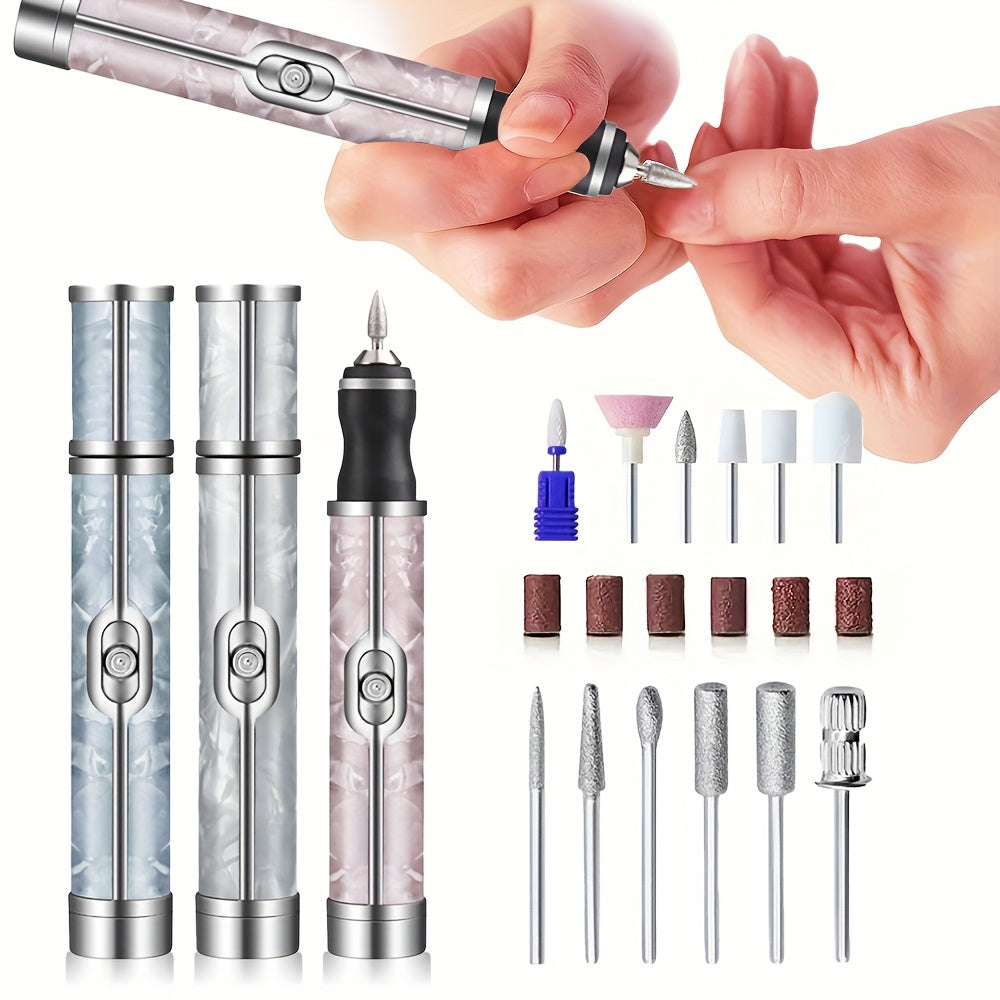 Broca para Uñas, Broca Eléctrica USB, Kit de Lima para Uñas y Salones en Casa, Herramientas de Manicura y Pedicura, Regalo Ideal para Mujeres, Regalo de Cumpleaños o Festivo, Rosa