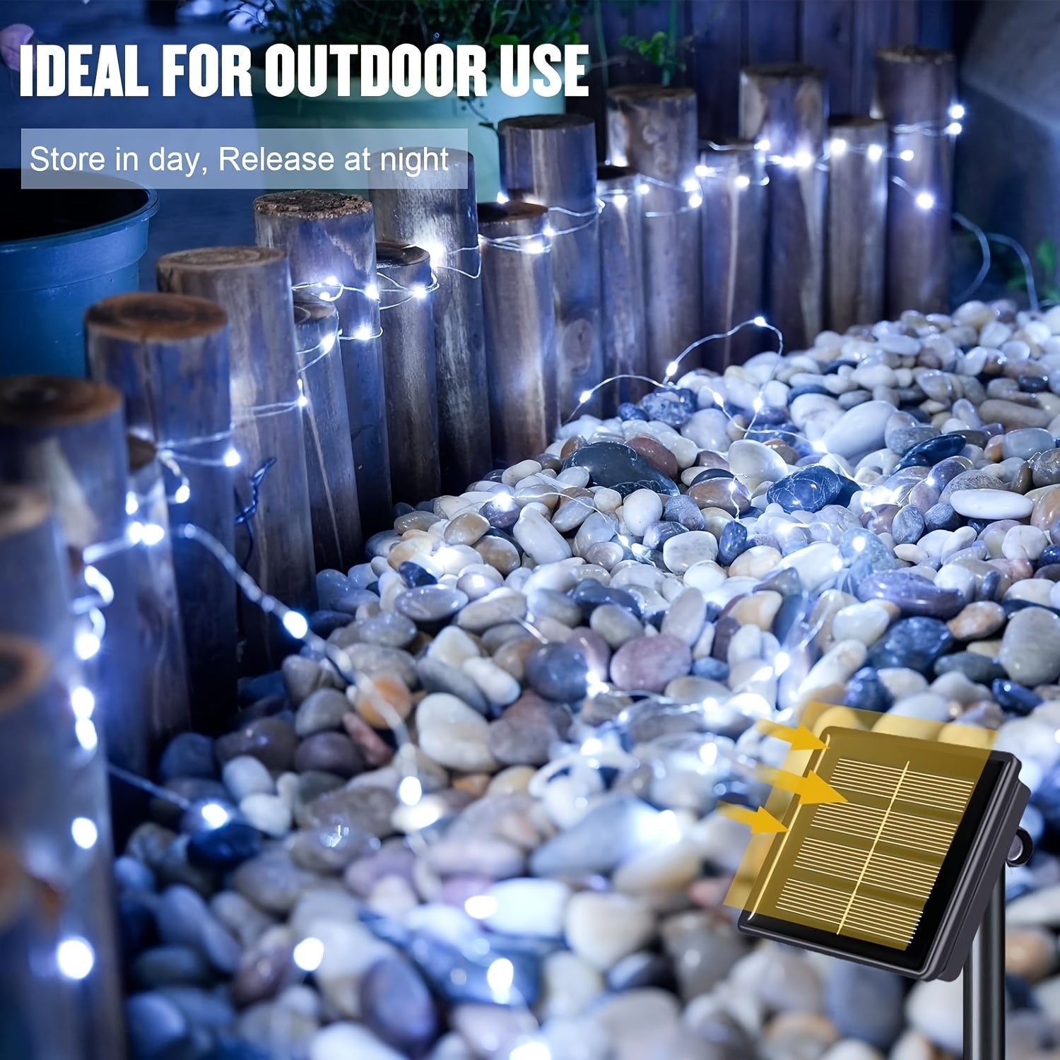 2 piezas de luces de hadas LED solares, 23/105 pies/138 pies, 8 modos de iluminación, perfectas para patio, jardín, fiesta, decoración de bodas, iluminación exterior colgante, tiras de luz exterior, adecuadas para Navidad, Ramadán, Halloween, Día de la I