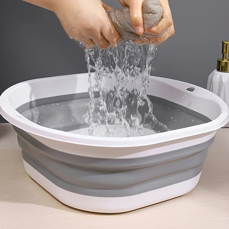 Bacinica de lavandería plegable y portátil con diseño moderno - Baño de pies y lavado de manos de plástico multiusos y fregadero para apartamentos, autocaravanas y camping - No necesita electricidad, compacta y duradera, accesorios para la habitación de