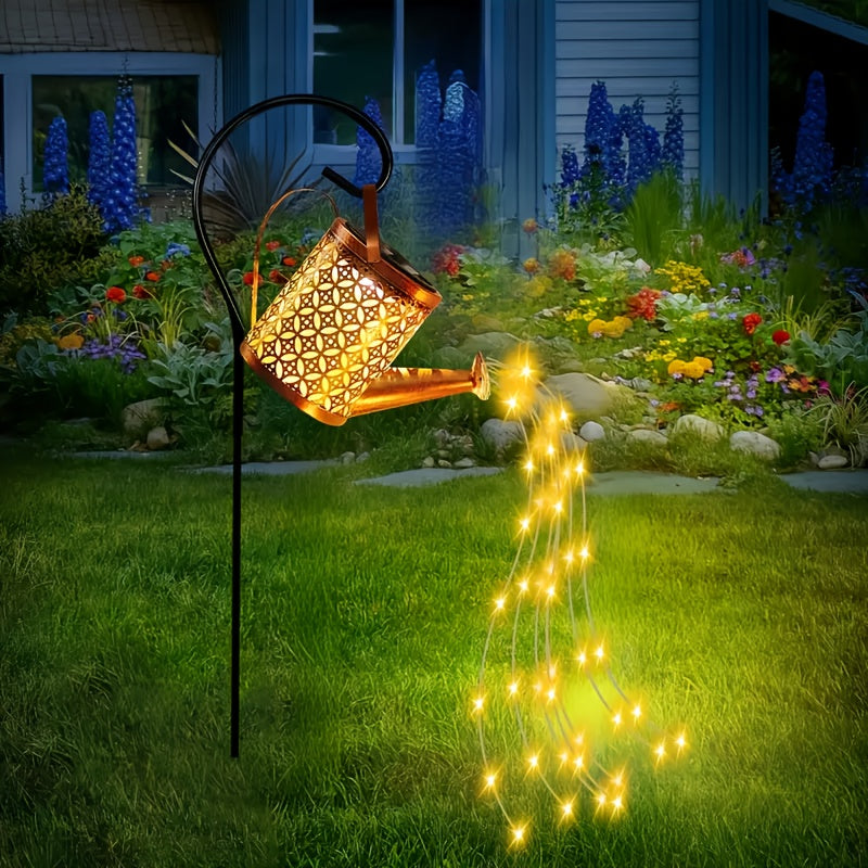 Botella de agua con energía solar y luces de cuerda, decoración de jardín al aire libre, luz solar de metal desmontable, luz colgante de montaje semi-inmerso, ideal para césped al aire libre, batería de níquel, hardware de instalación incluido, regalo pe