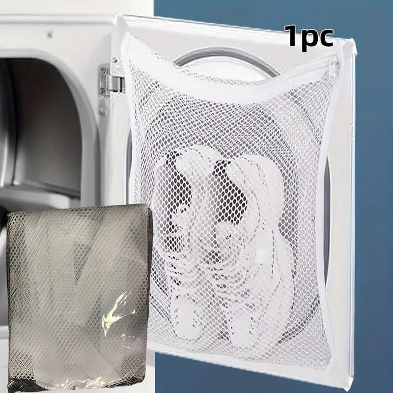 1pc Secador de Zapatos y Bolsa de Máquina de Lavar, Zapato, Ropa y Bolsa de Malla de Secado de Ropa con Cremallera y Asa, Fácil de Instalar, Reutilizable, Tejido de Tela, Forma Rectangular, Elástico Ajustable para la Mayoría de Puertas de Secadora, Bolsa