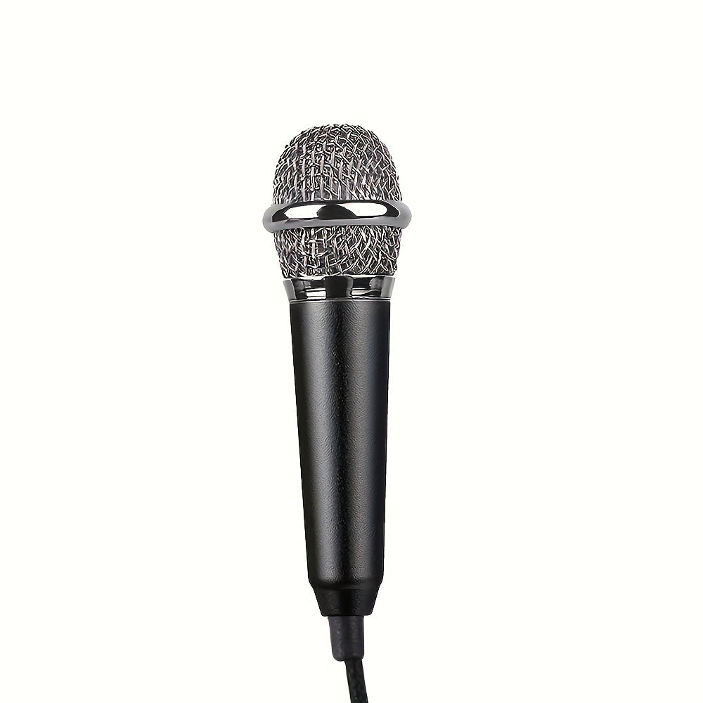 Micrófono mini con conector de 3.5 mm, micrófono portátil para cantar, ideal para grabación de voz, entrevistas, karaoke, juegos, videoconferencias y transmisiones en vivo, compatible con celulares, computadoras, laptops y tabletas - No requiere batería