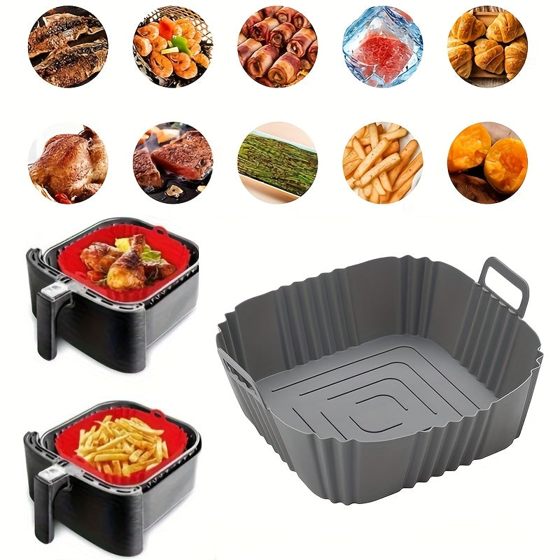 Revestimiento de silicona para freidora de aire - Bandeja de pizza y pollo frito reutilizable, accesorio de cocina de alta temperatura