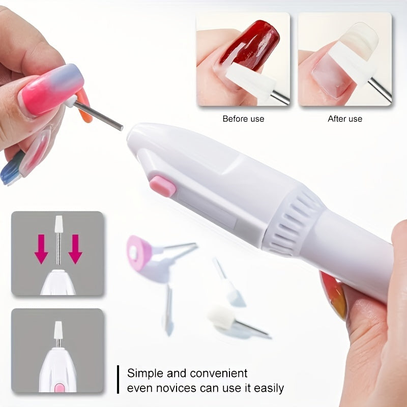 Amoladora de Uñas 5-en-1 con Batería y Cinco Cabezales de Molienda para Manicura y Arte de Uñas DIY