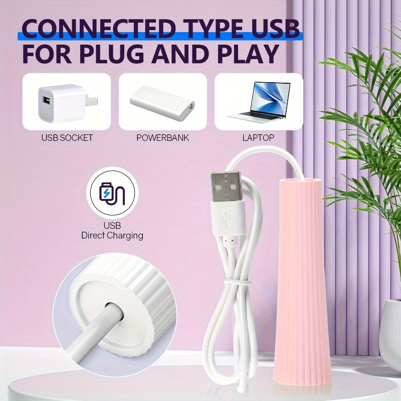 Secador de Uñas Portátil con Alimentación USB, Diseño Cilíndrico Compacto para Uñas de Manos y Pies con Estampado Blanco y Rosa, Accesorio Ideal para Manicura en Casa—Regalo Perfecto para Mujeres en 10 Ocasiones Especiales (Navidad, Halloween, Pascua, Dí