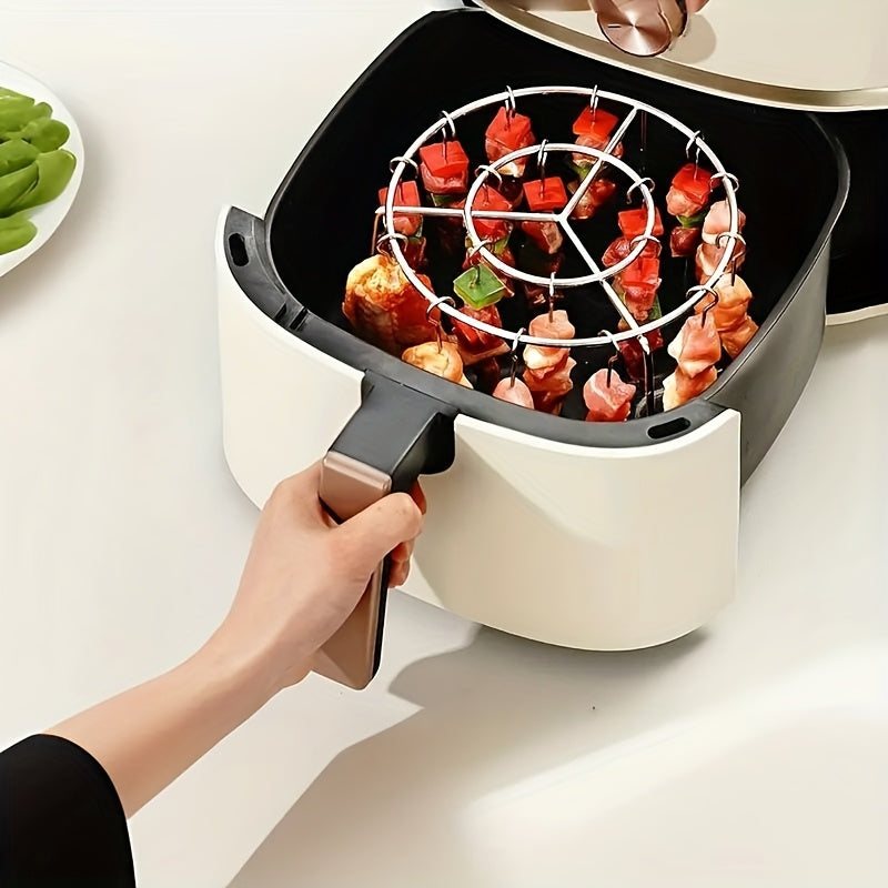 24 piezas de rejilla de brocheta para freidor de aire de acero inoxidable | 1 juego, BBQ DIY, para carne y verduras, compatible con freidor de aire de 3,5 tazas-5,5 tazas, horno y olla a presión, no se necesita voltear, exclusivo para alimentos.