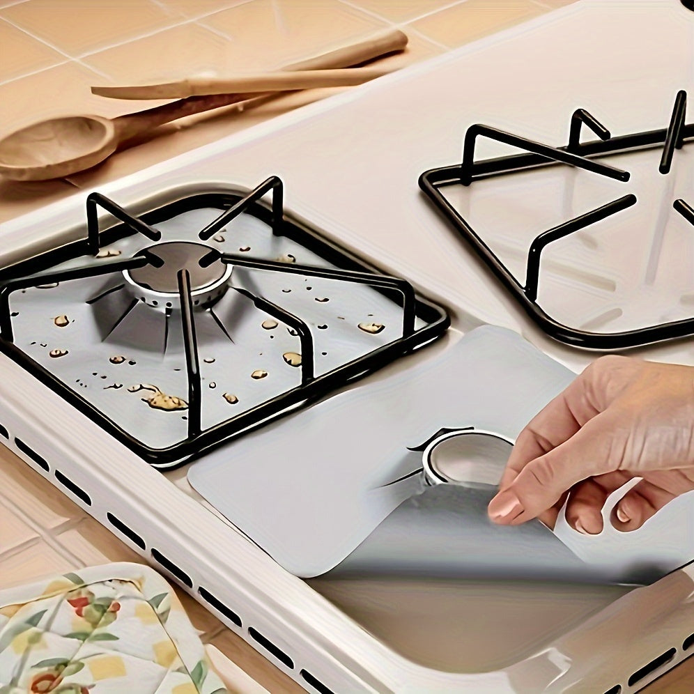 4pcs/1pc Cubierta De Quemador De Estufa Reutilizable De Cocina, Cubierta Protectora De Superficie De Estufa De Protección, Para Accesorios De Herramientas De Limpieza De Cocina