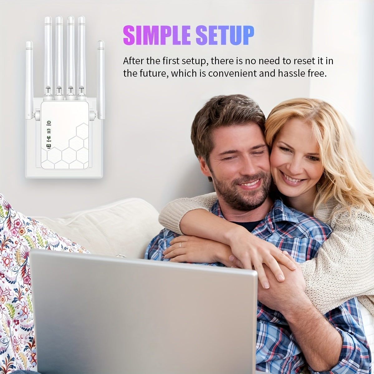 Amplificador de Señal WiFi con 6 Antenas - Banda Doble 2.4GHz/5GHz, Juego en Línea Fluido y 4K, Alta Penetración, Seguridad WPS, Enrutador/Punto de Acceso Dual, Conexión para Hogar Oficina Café (Enchufe US, 110-130V), Amplificador de Wifi de Alta Velocid