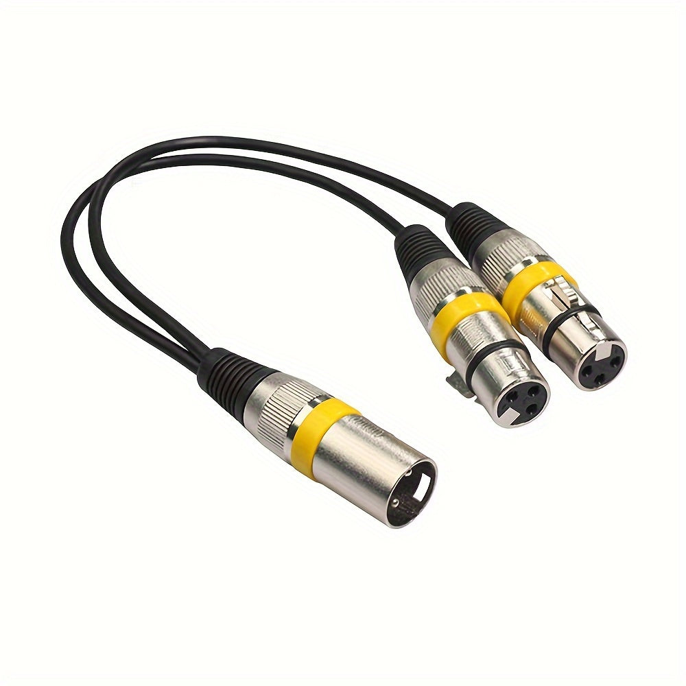 Cable Divisor XLR de Aleación de Zinc Premium - Macho a Hembra, Conector 1-a-2 para Consolas de Mezcla, Micrófonos, Altavoces y Más - Disponible en Rojo, Verde, Azul, Amarillo, Negro