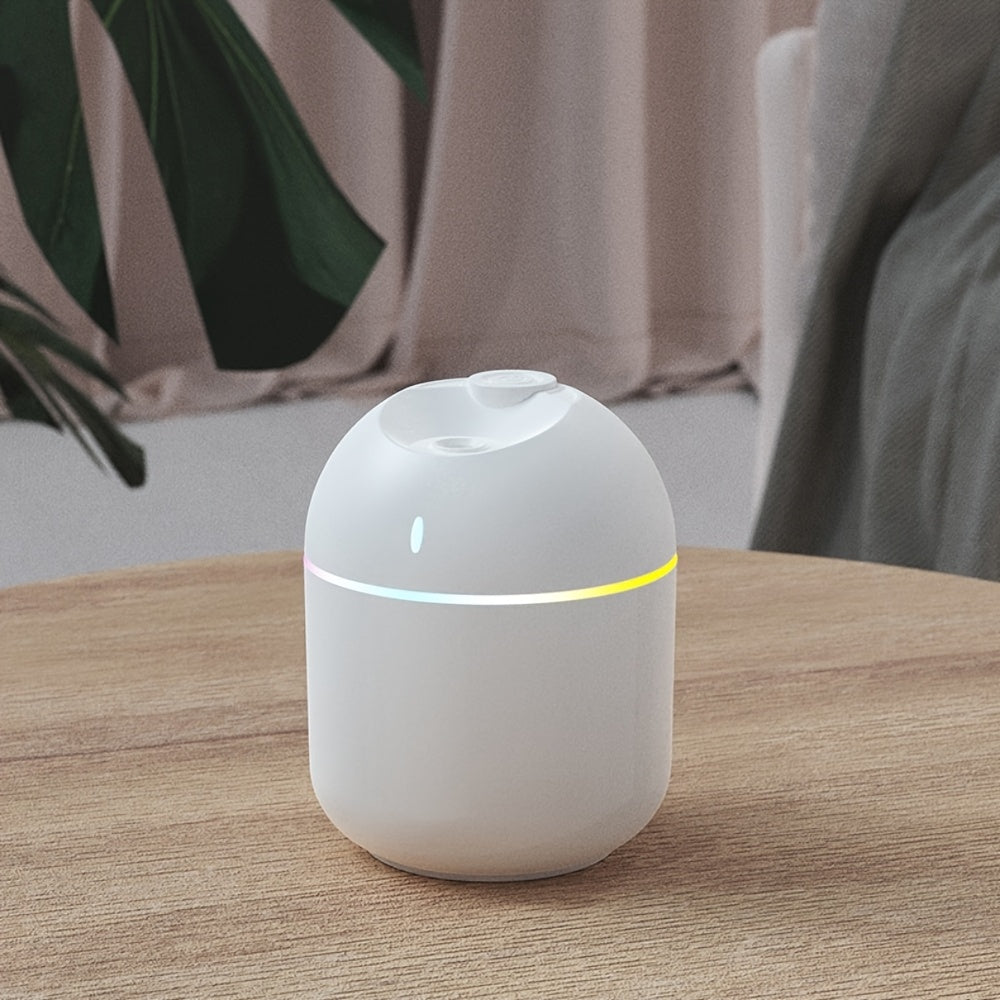 Humidificador de Niebla Fría y Difusor de Aromas de 270ml con Luz Nocturna LED, Apagado Automático por Seguridad Alimentado por USB, 3 Colores (Azul Claro/Verde Menta/Rosa para Hogar Oficina Dormitorio - Diseño Duradero en Plástico, Diseño Suave Curvado,