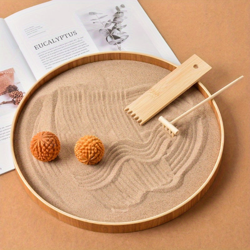 6 piezas de Mini Zen Rakes de arena de bambú, juego de jardín de rocas de escritorio, herramientas de arena japonesas para la relajación y la mindfulness, perfectas para el hogar y el decorado de la oficina.