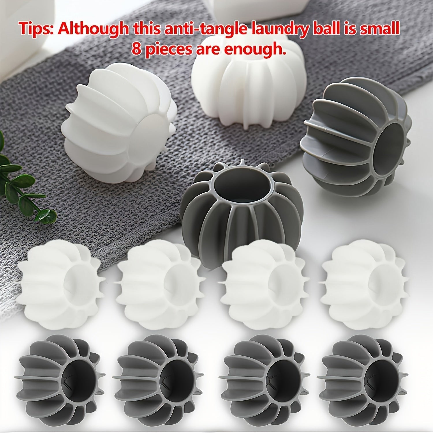 8pcs, Bola para Secadora de Ropa, Bola de Lavandería Reutilizable, Bola de Lavado para Lavadora, Bola Suavizante de Tela, Bola de Secado de Ropa, Bola Anti-enredos para Lavandería, para Reducir Arrugas, Suministros de Limpieza, Gadgets para el Hogar