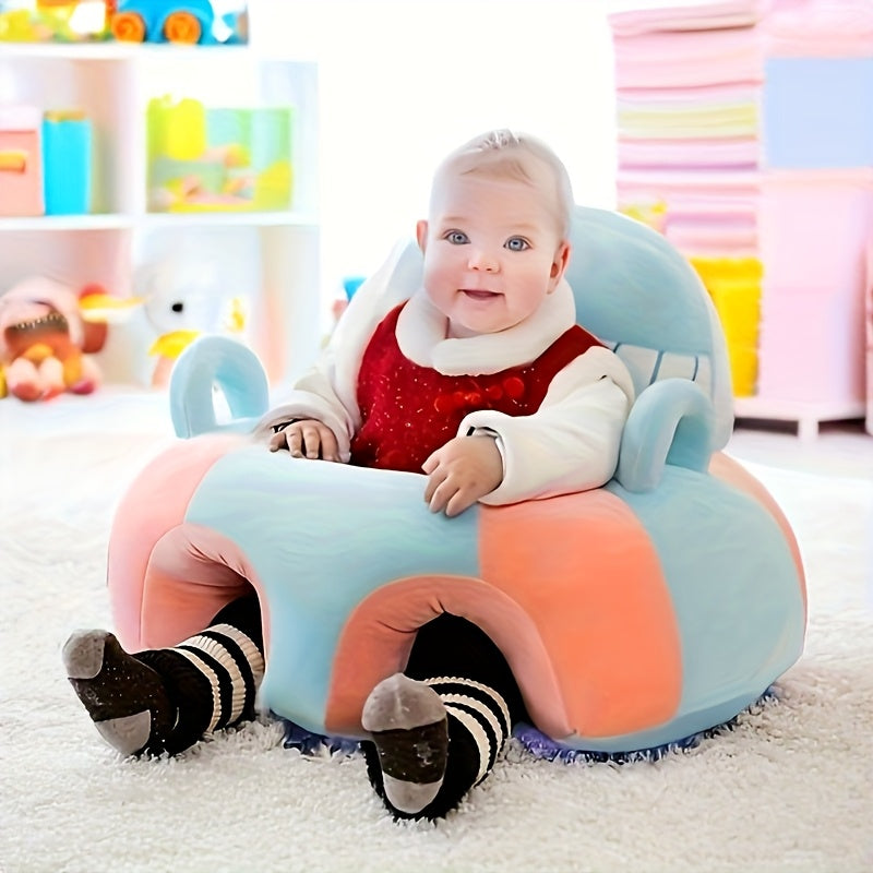Una silla de brazos en forma de animal para bebés, asiento de aprendizaje para bebés con relleno, sofá suave de peluche para jóvenes, cojín de práctica de sentado, múltiples colores