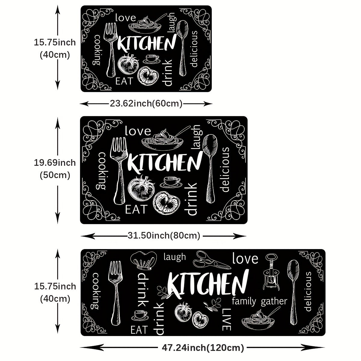 1pc Alfombra Antifatiga para Cocina, Alfombra Acolchada Antideslizante Gruesa, Tapete Corredor, Alfombrillas de Confort para Estar de Pie Resistentes, Alfombra para Pasillo y Lavandería