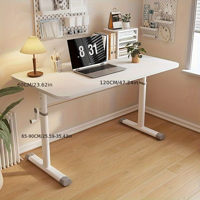 Escritorio portátil de mano con altura ajustable - Marco de metal portátil con parte superior de madera tratada, 3,2+ pies cúbicos de almacenamiento, 27" de altura, sin necesidad de ensamblaje para hogar, dormitorio, espacios pequeños, escritorio portáti
