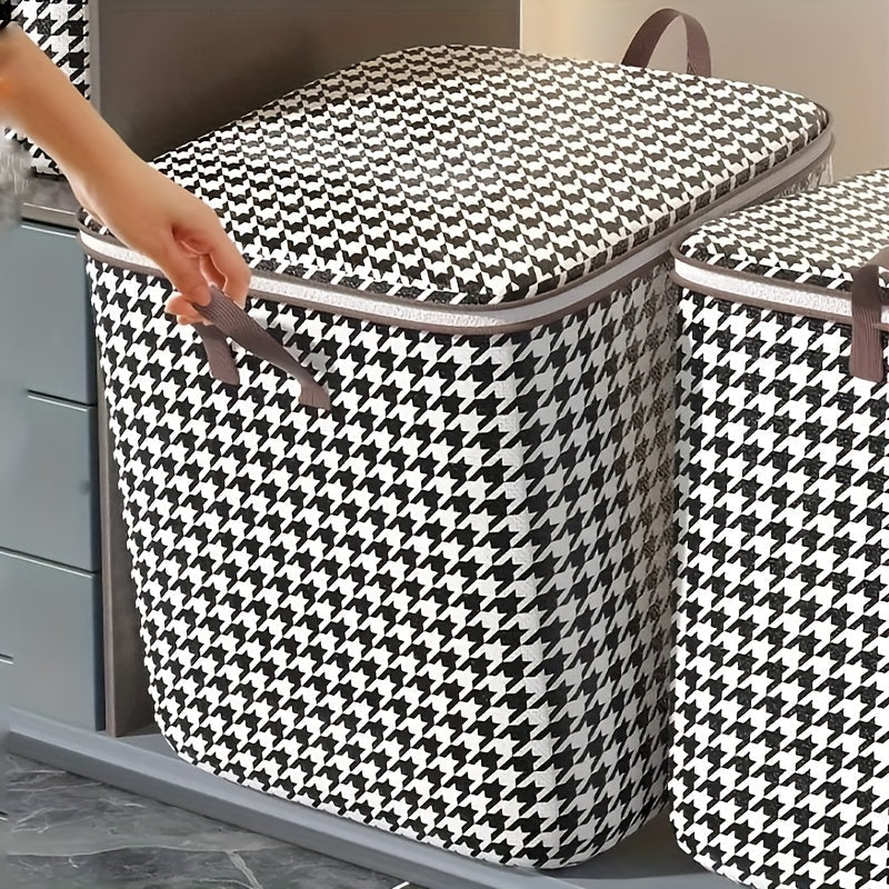 1pc Bolsa de Almacenamiento para Ropa, Bolsa Plegable con Estampado de Espiga, Bolsa Grande para Edredones, Organización y Almacenamiento del Hogar, Bajo la Cama