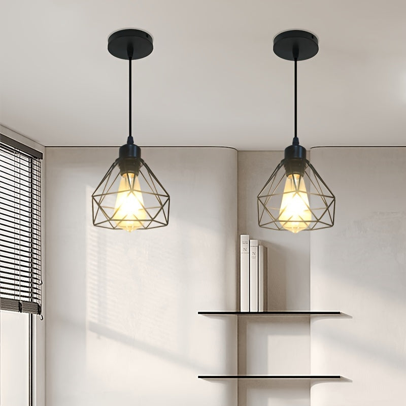 Lámpara colgante estilo nórdico moderno y minimalista, base para foco E27, de hierro fundido, para comedor, bar, cocina, pasillo, entrada o habitación, instalación semiempotrada, acabado pintado, sin foco incluido, 1 unidad