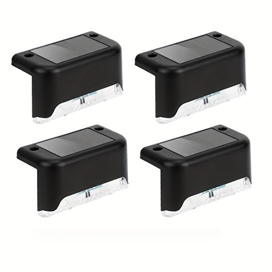 Paquete de 4 Luces Solares para Terraza, Luces Solares para Valla, Luces Exteriores IP44 para Patio, Luces Solares con Energía Solar, Luz Solar para Escalones al Aire Libre, Iluminación Solar para Vallas y Escaleras en Cercas, Pasos, Patios, Terrazas, Ja