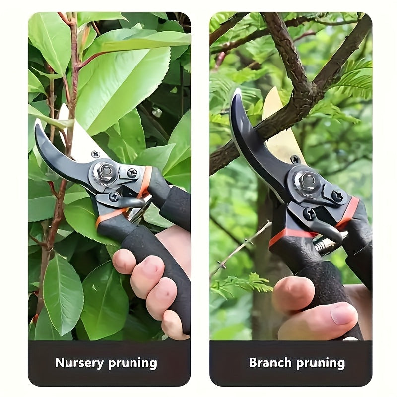 1pc Tijeras de Jardinería Profesionales de Acero Inoxidable con Cuchillas de Aleación Afiladas para Árboles, Arbustos y Ramas Gruesas - Cortatramos Manuales Resistentes con Mangos Antideslizantes Ergonómicos