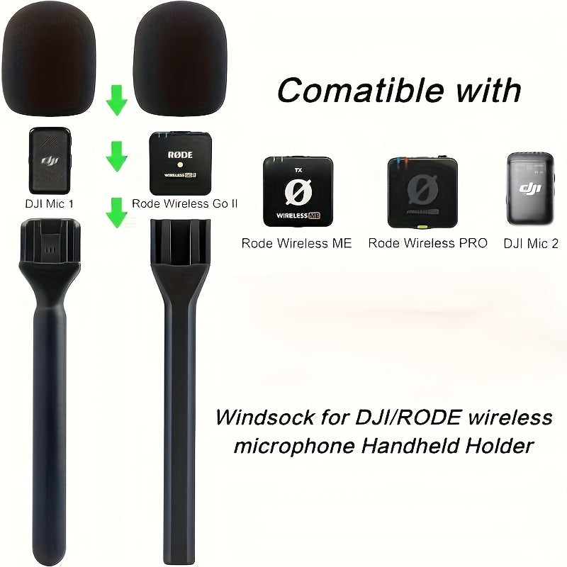 Micrófono premium con cubierta de espuma antipop, micrófono inalámbrico portátil resistente, adaptador inalámbrico para entrevistas, diseño ergonómico para el trabajo, incluye gorra para grabación fácil y producción de contenido, ideal para vlogs, entrev