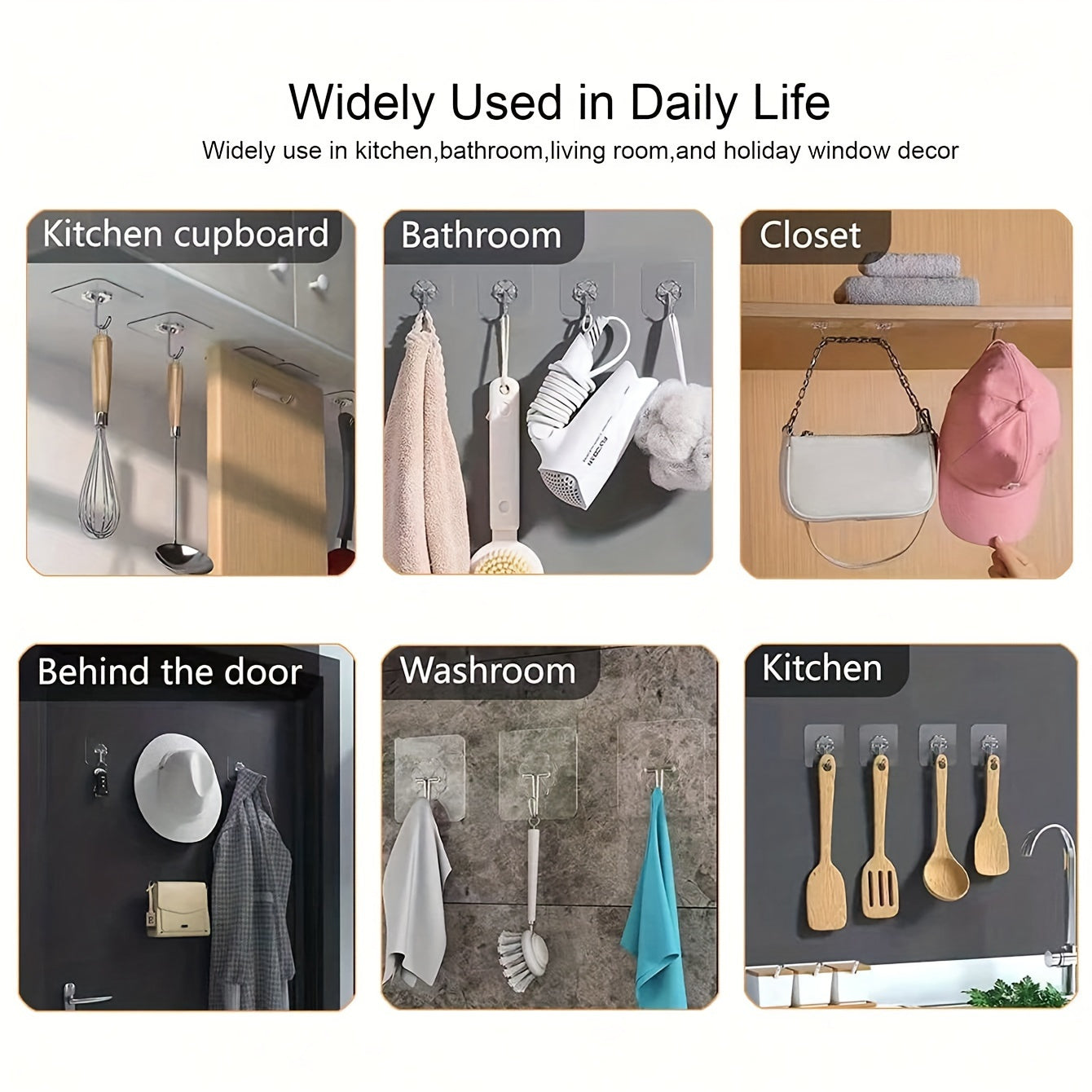 30pcs Ganchos Adhesivos Transparentes - Sin Daños, Montaje en Pared Sin Clavos para Marcos de Fotos y Azulejos, Sujeción Fuerte y Compatibilidad con Múltiples Superficies