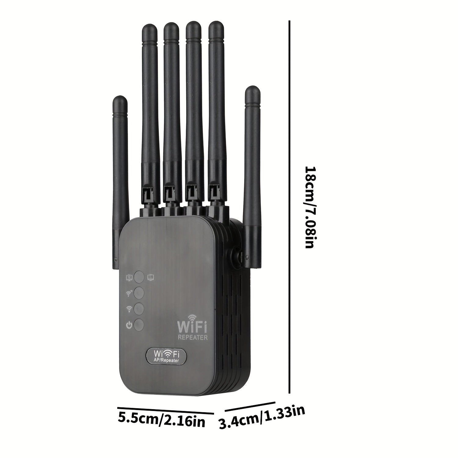 Repetidor WiFi OURLIFE de 25 dispositivos para 2,5 GHz, cobertura de 300 metros, banda única, 110-130 V, amplificador de señal para el hogar con configuración automática de estación, negro, extensor de WiFi.