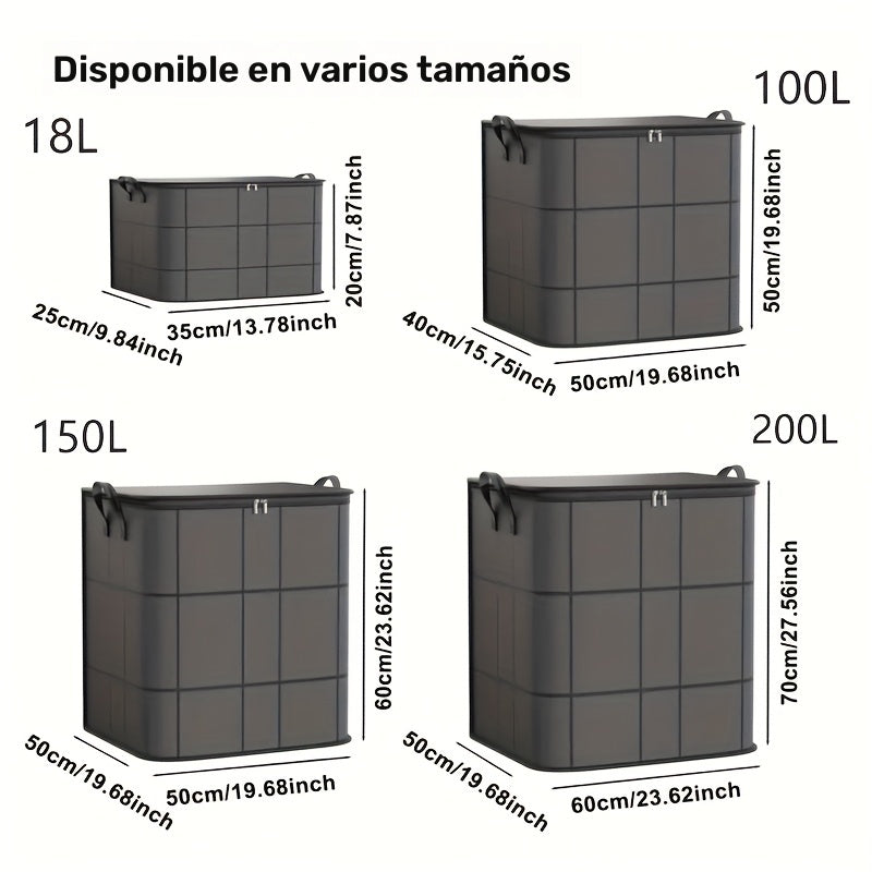 Bolsa de Almacenamiento en Capas, Nuevo Organizador Plegable para Ropa con Bolsa Extra Grande para Edredones Estacionales, Bolsas de Tela No Tejida con Doble Cremallera, Bolsa de Mudanza, Organizador de Equipaje, Sin Necesidad de Electricidad, Canasta Am