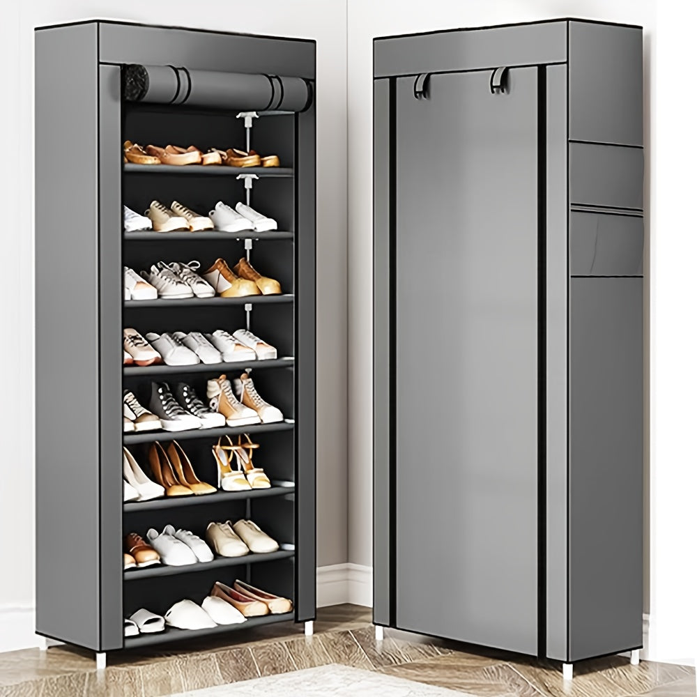 Organizador de zapatos multifuncional de 6/8/10 niveles con cubierta antipolvo - fácil de armar, almacenamiento portátil, ideal para 27-35 pares de tenis, tacones y botas - perfecto para el hogar