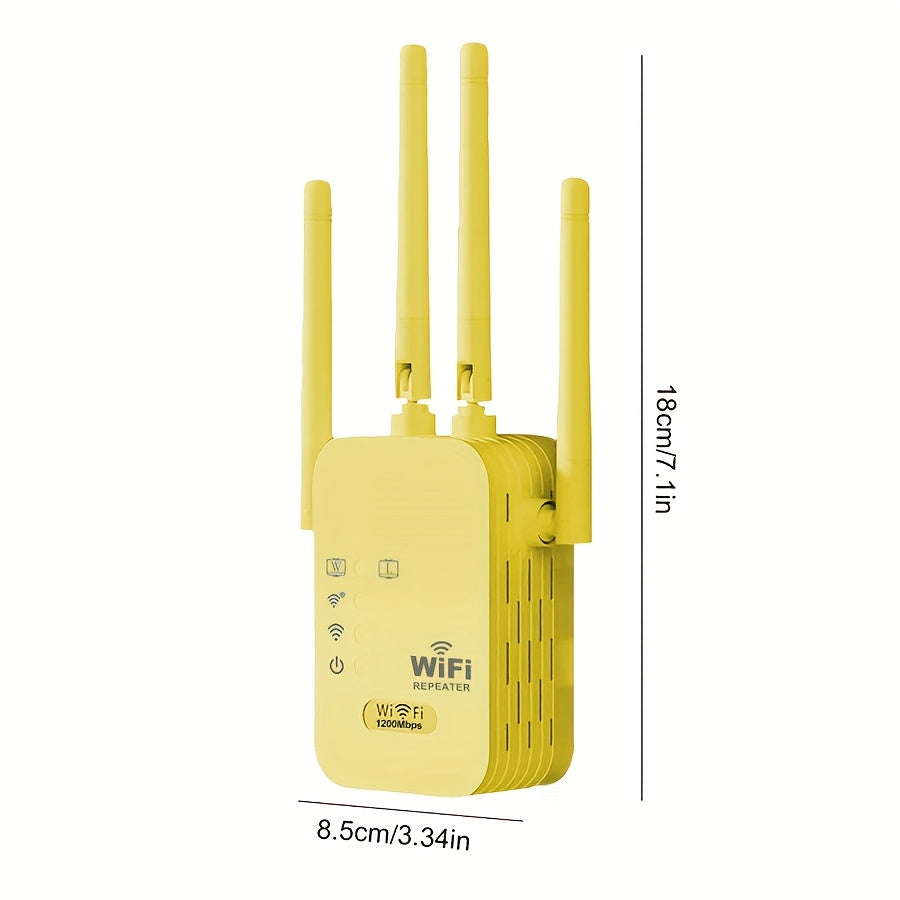 Extensor de WiFi OEKE-1200Mbps - Repetidor/Enrutador inalámbrico, Cobertura de hasta 10,000 pies cuadrados, Antiinterferencias, Ideal para noches de juegos en familia y celebraciones al aire libre - Enchufe estadounidense, Regalo perfecto para cumpleaños