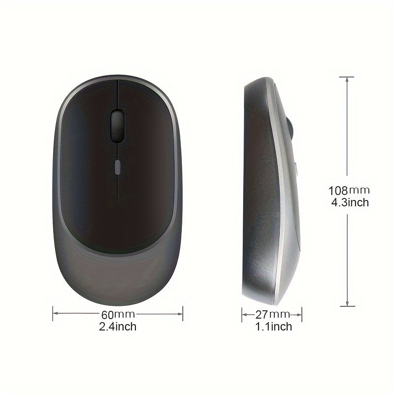 Ratón Óptico Inalámbrico de 2.4G con Receptor USB - Agarre Cómodo y Ergonómico, Sin Necesidad de Pilas, Compatible con Computadoras de Escritorio y Portátiles (Gris/Blanco/Rosa/Verde/), Accesorio para Ordenador | Diseño Ergonómico | Tecnología Óptica