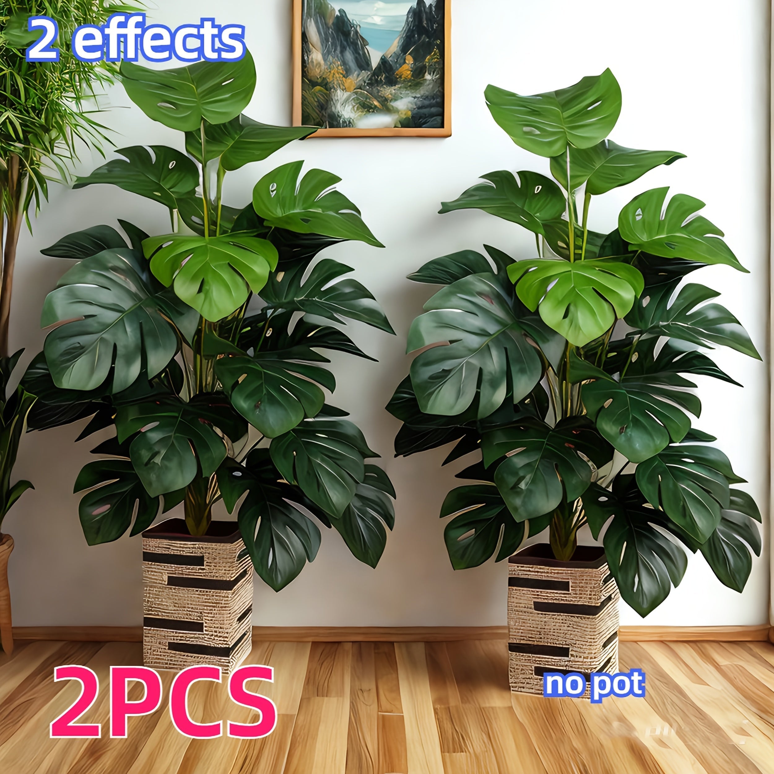 1 Gran Planta Artificial Monstera - 45,28 Pulgadas, Diseño de Hojas Elegante, Maceta No Incluida, Perfecta para Regalos de Vacaciones, Día del Padre, Bodas, Decoración Interior/Exterior, Uso Versátil para Hogar, Oficina, Jardín, Porche, Plantas Interior/