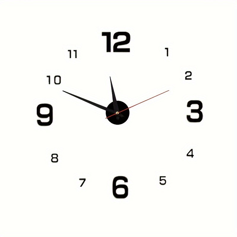 Reloj de pared digital con iluminación en la oscuridad, diseño minimalista y creativo - Reloj de pared colgante silencioso para bricolaje europeo, sin taladrar, para el hogar, la oficina, el estudio y el salón, blanco y verde, decoración de pared moderna