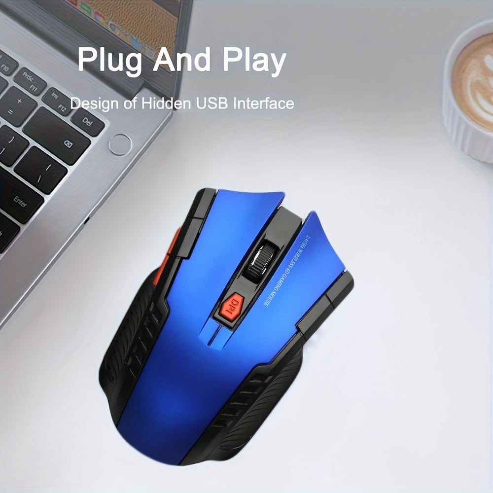 Ratón de Juego Inalámbrico BalanceFit 2.4G con Receptor USB, Diseño Ergonómico, 6 Botones, Baja Latencia, Rendimiento Suave y Estable para PC, Portátil, Oficina y Juegos - Rojo y Negro (Batería No Incluida), Ratón de Oficina | Diseño Elegante del Ratón |