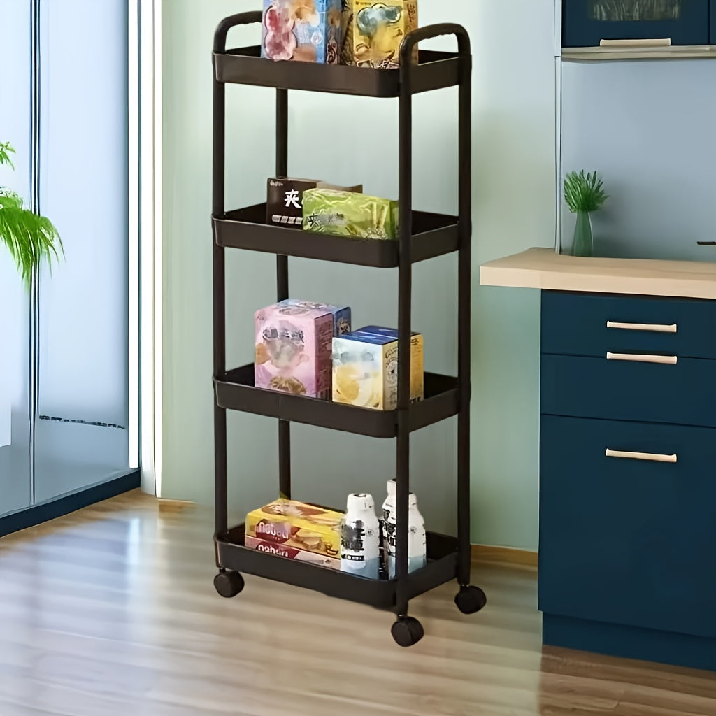 Estantería Subescritorio, Estante Multifuncional con Ruedas, Carrito de Cocina Rodante, Organizador para Bajo Mesa, Compatible con Contenedores de Especias, Unidad de Almacenamiento para Baño, Dormitorio, Comedor y Oficina, 4 Tamaños Disponibles