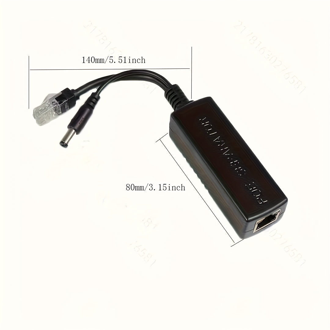2 unidades de 48V PoE Splitter & Switch - Adaptador de red de alta velocidad con enchufe y funcionamiento, flujo de datos estable, compatible con 802.3af/at, teléfono, cámara, inalámbrico, sistema de seguridad para hogar y oficina, mini splitter para int