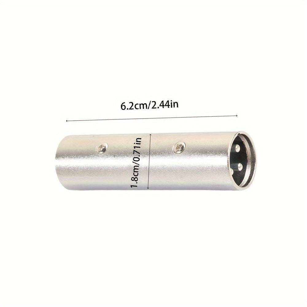 Adaptador de Audio XLR Dorado de 3 Pines Macho a Macho, Conector de Aleación de Zinc para Micrófonos, Consolas de Mezcla, Amplificadores, Altavoces - Compatible con PC, Micrófono para PC, Enchufe, Adecuado