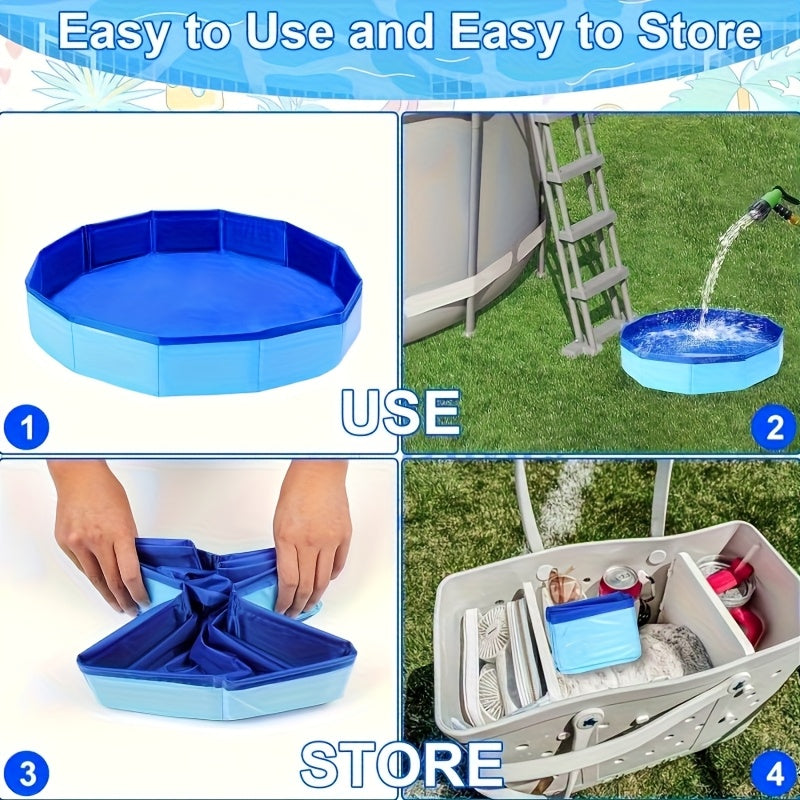Baño de pies plegable portátil para piscina, bañera de pies plegable de PVC compuesto, bañera para mascotas, piscina de juego de agua, esencial para accesorios de limpieza multifuncionales, adecuado para 21 actividades durante todo el año.