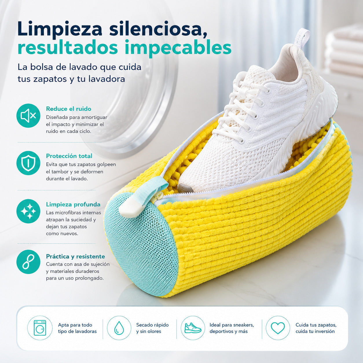 Bolsa Protectora para Lavar Zapatos en Lavadora | Reutilizable y Resistente