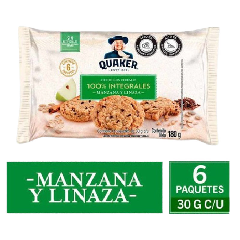 GALLETA QUAKER 6U 180G MANZANA