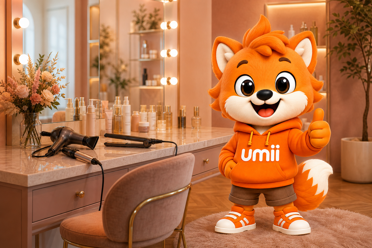 Umii junto a herramientas de belleza profesionales