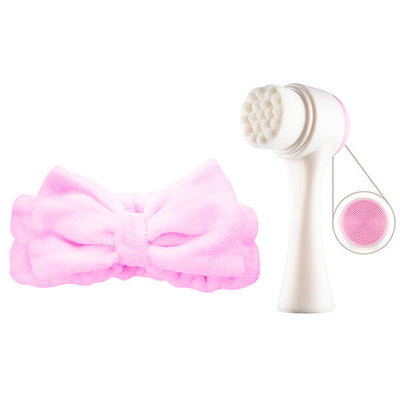 Cepillo Masajeador 2 en 1 + Diadema Para maquillarse Set Limpieza facial MO0374