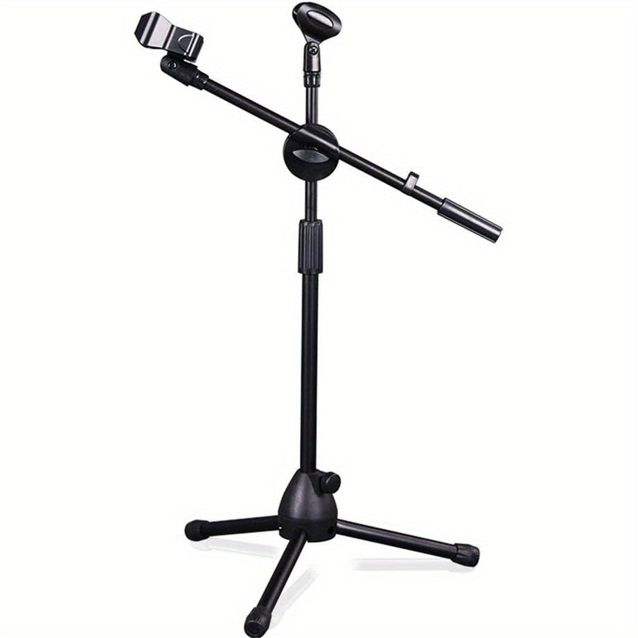Soporte de Micrófono Ajustable para Erhu, Guitarra y Sonido en Vivo - Base Trípode Metálica Resistente con Diseño Plegable, Patas de Goma & Brazo Telescópico (45-75cm, ), Equipo de Grabación de Estudio, Construcción Robusta, Profesionalismo Musical